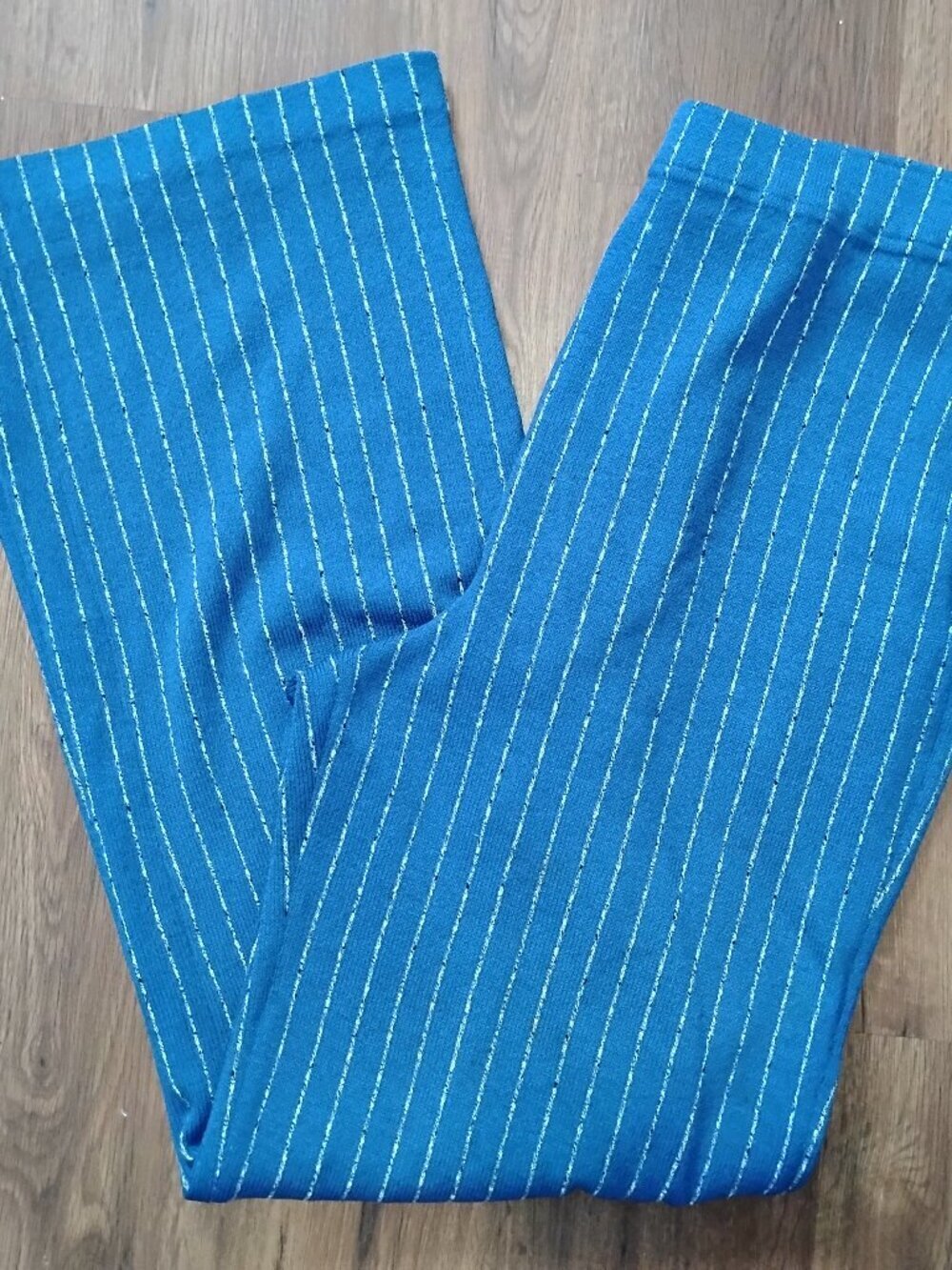 St. John Collection Marie Gray Pinstripe Santana Knit Pants Wool Blend